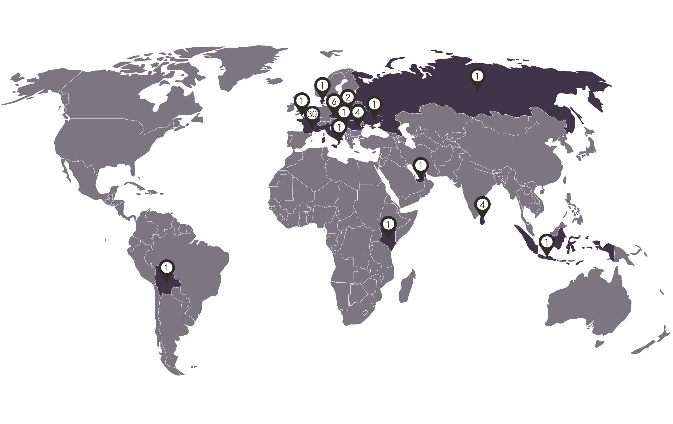 Carte de nos réalisations